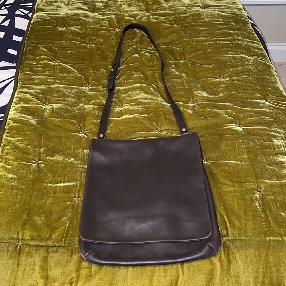 VINTAGE COACH satchel/crossbody chocolate brown - Picture 2 of 14
